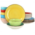 thumbnail image 1 of Elama Sebastian 18 Piece Double Bowl Stoneware Dinnerware Set in Assorted Colors, 1 of 8