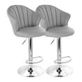thumbnail image 1 of Elama 2 Piece Shell Back Faux Leather Adjustable Bar Stool in Dark Gray with Chrome Base, 1 of 3
