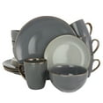 thumbnail image 1 of Elama Tahitian Grand 16 Pieces Luxurious Dinnerware Set in Stone, Slate, 1 of 8