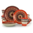 thumbnail image 1 of Elama Zen Rust Mozaik 16 Piece Round Stoneware Dinnerware Set, 1 of 11