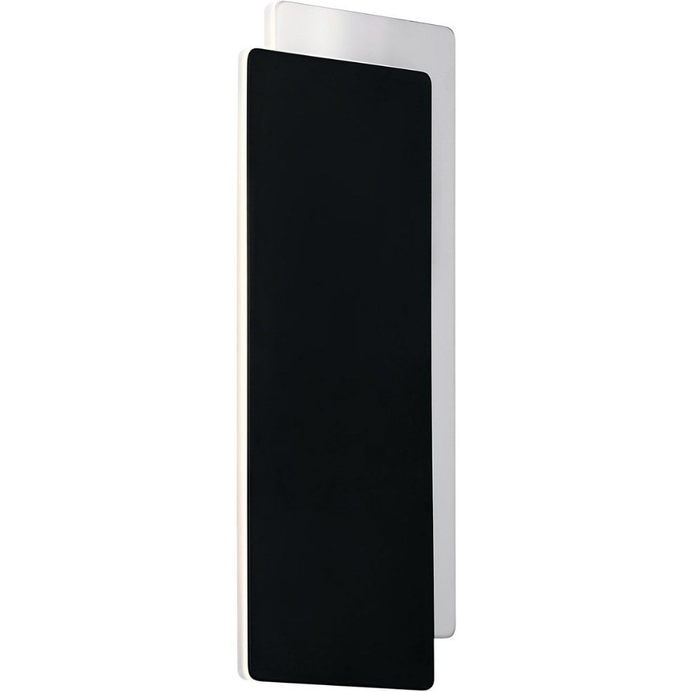 Matte Black and Chrome LED Wall Sconce with Etched Acrylic