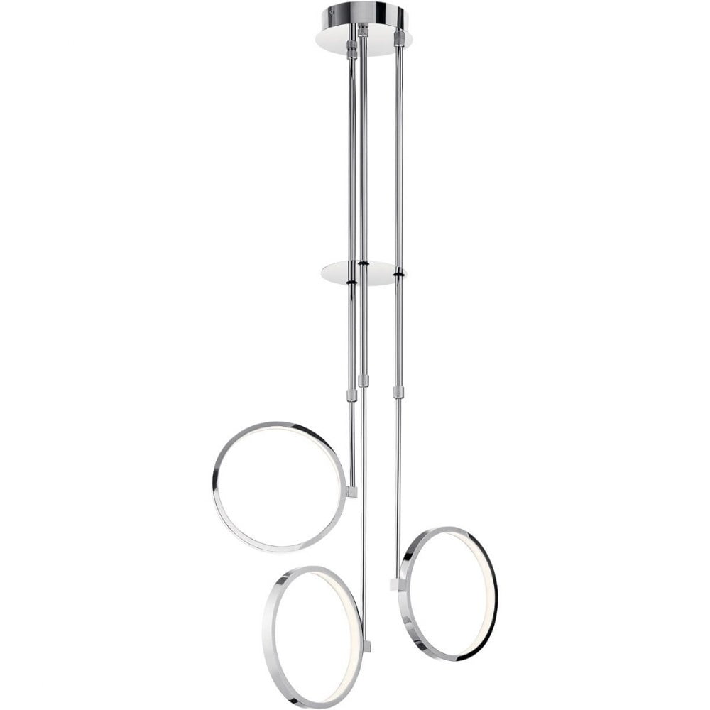 Elanah Chrome 3-Light LED Acrylic Shade Pendant