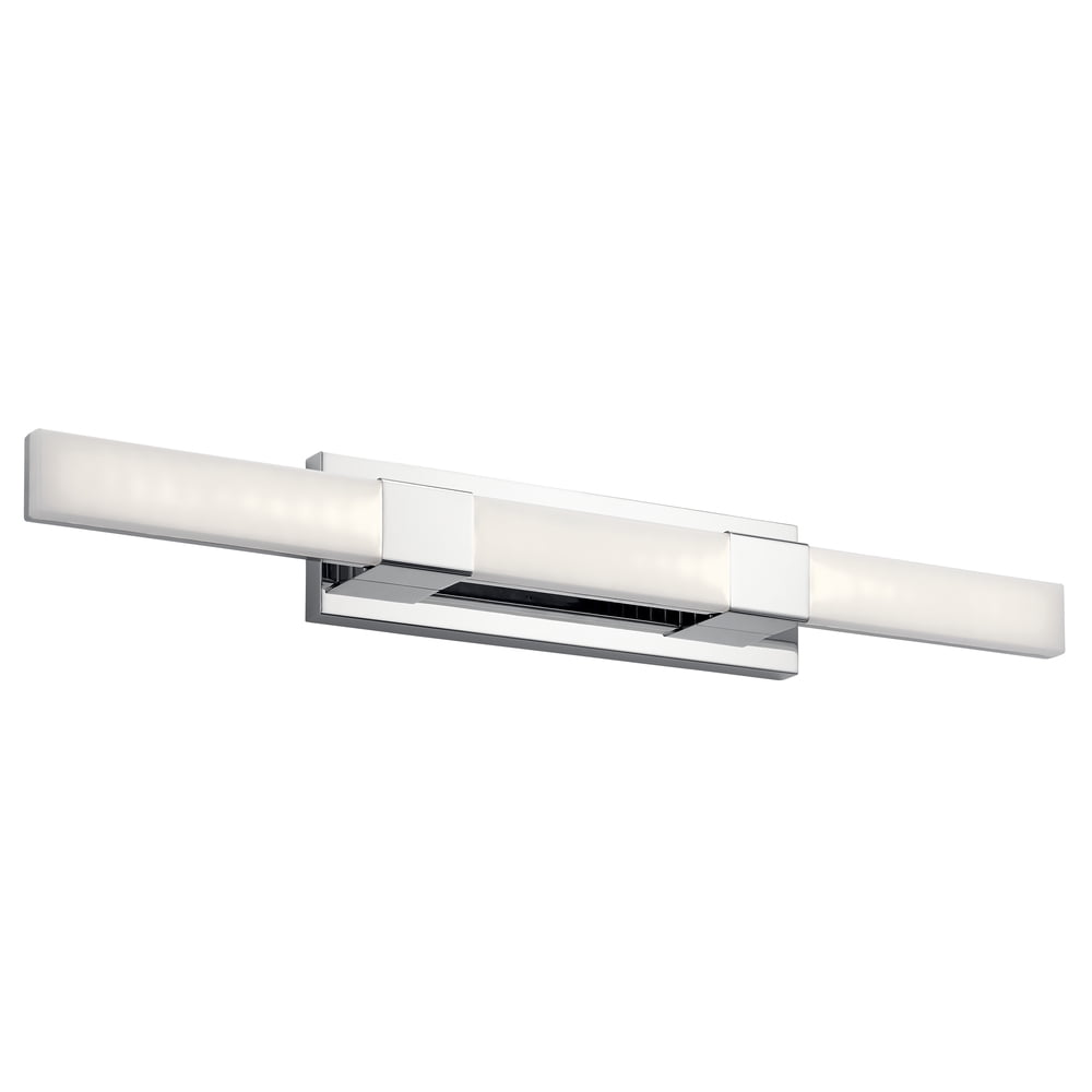 Neltev Chrome LED Vanity Light with Polycarbonate Shade
