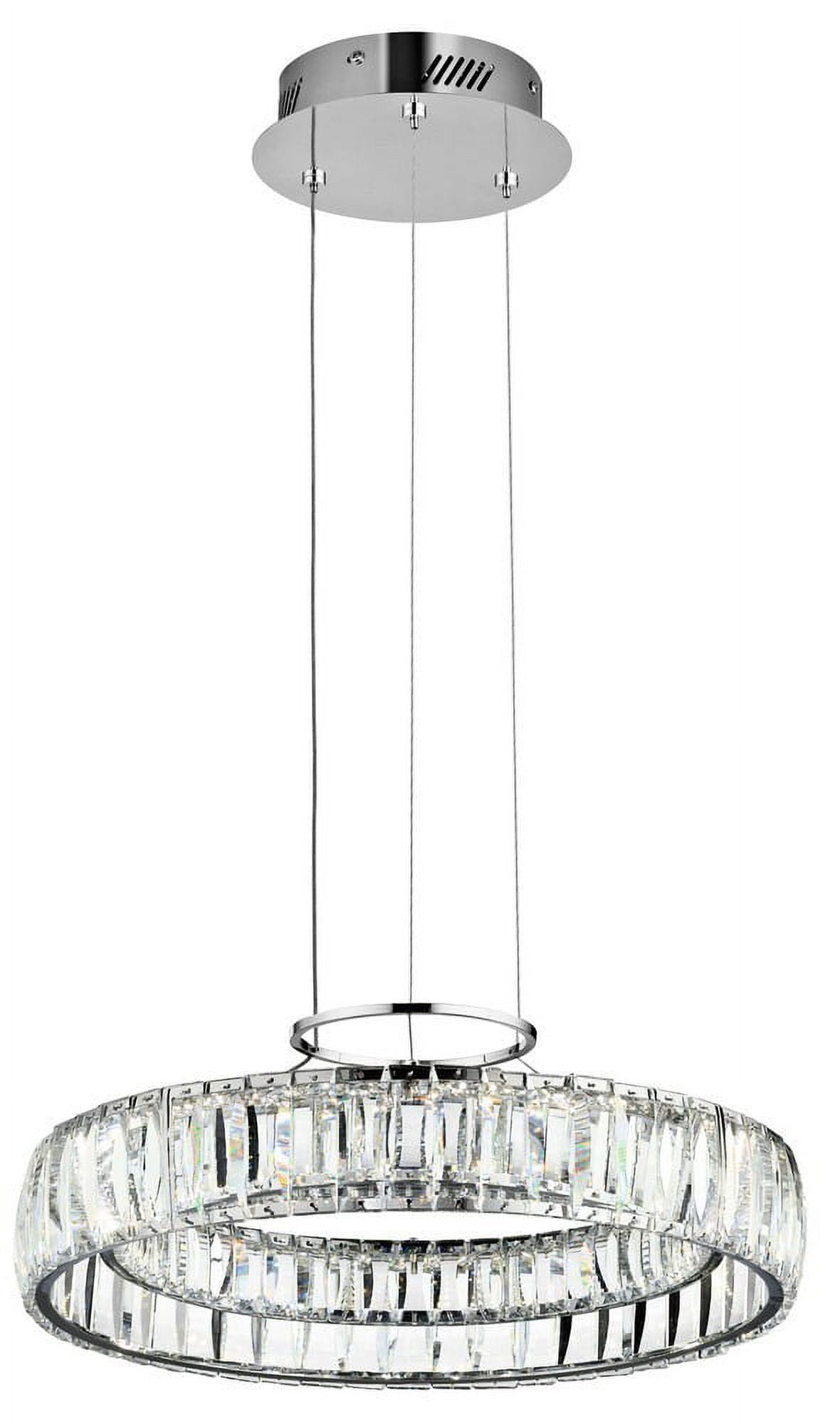 Elysian Chrome LED Chandelier with Clear Crystal Accents