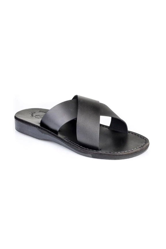 Jerusalem Sandals Women's Elan Rubber Slide Sandal, Black, 39 EU/8 M US