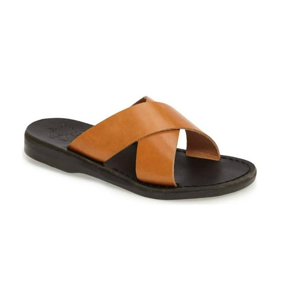 Elan - Leather Slide On Sandal - Mens Sandals