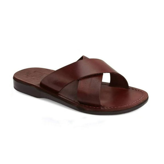Elan - Leather Slide On Sandal - Mens Sandals