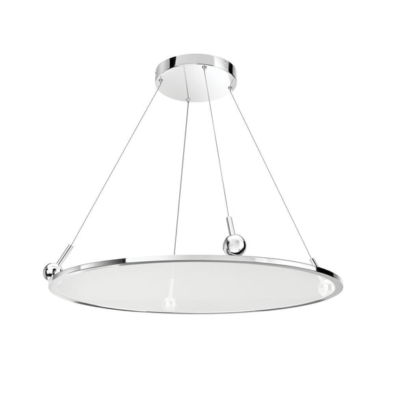 84314CH Elan Lighting Jovian - 1 LED Edgelit Chandelier In Art Deco Style- Inches Tall and 4.71 Inches Wide-Chrome Finish