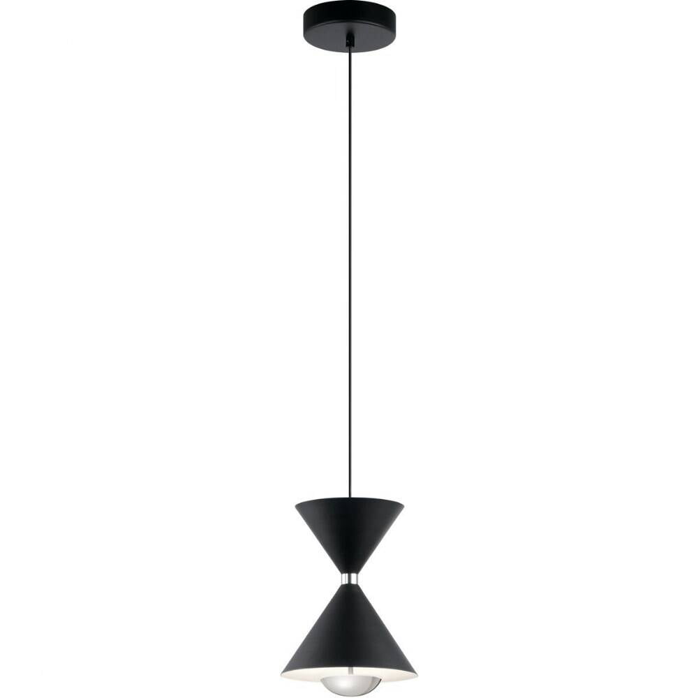 Kordan Matte Black LED Mini Island Pendant with Clear Shade