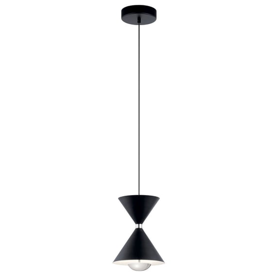 Kordan 7.75 Inch 9.5W 1 Led Mini Pendant-Matte Black Finish Elan Lighting 84112