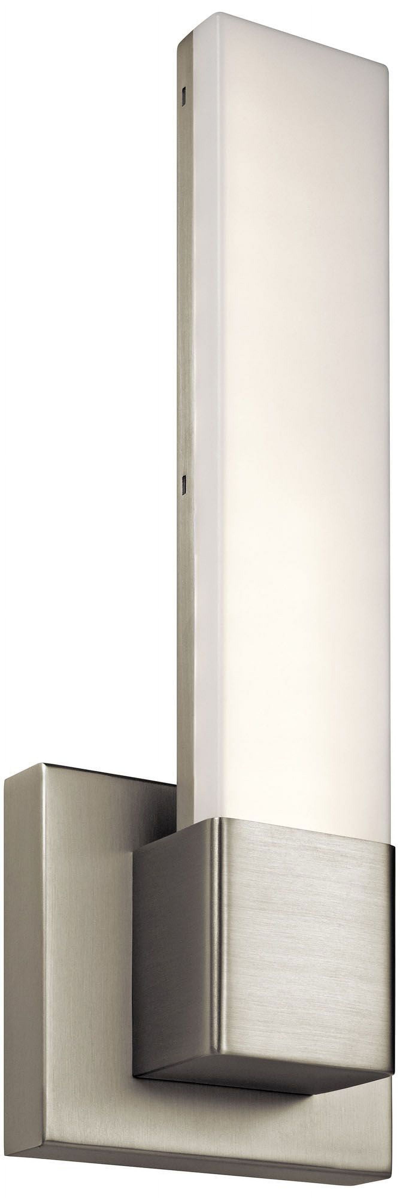 Satin Nickel 14.5" LED Wall Sconce with White Shade