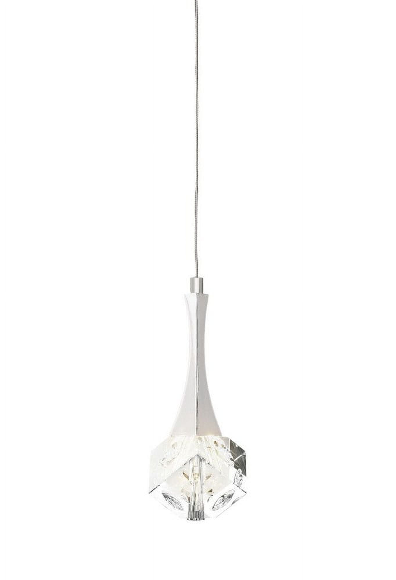 Elan Chrome Rockne Crystal Mini LED Pendant with Clear Optical Shade