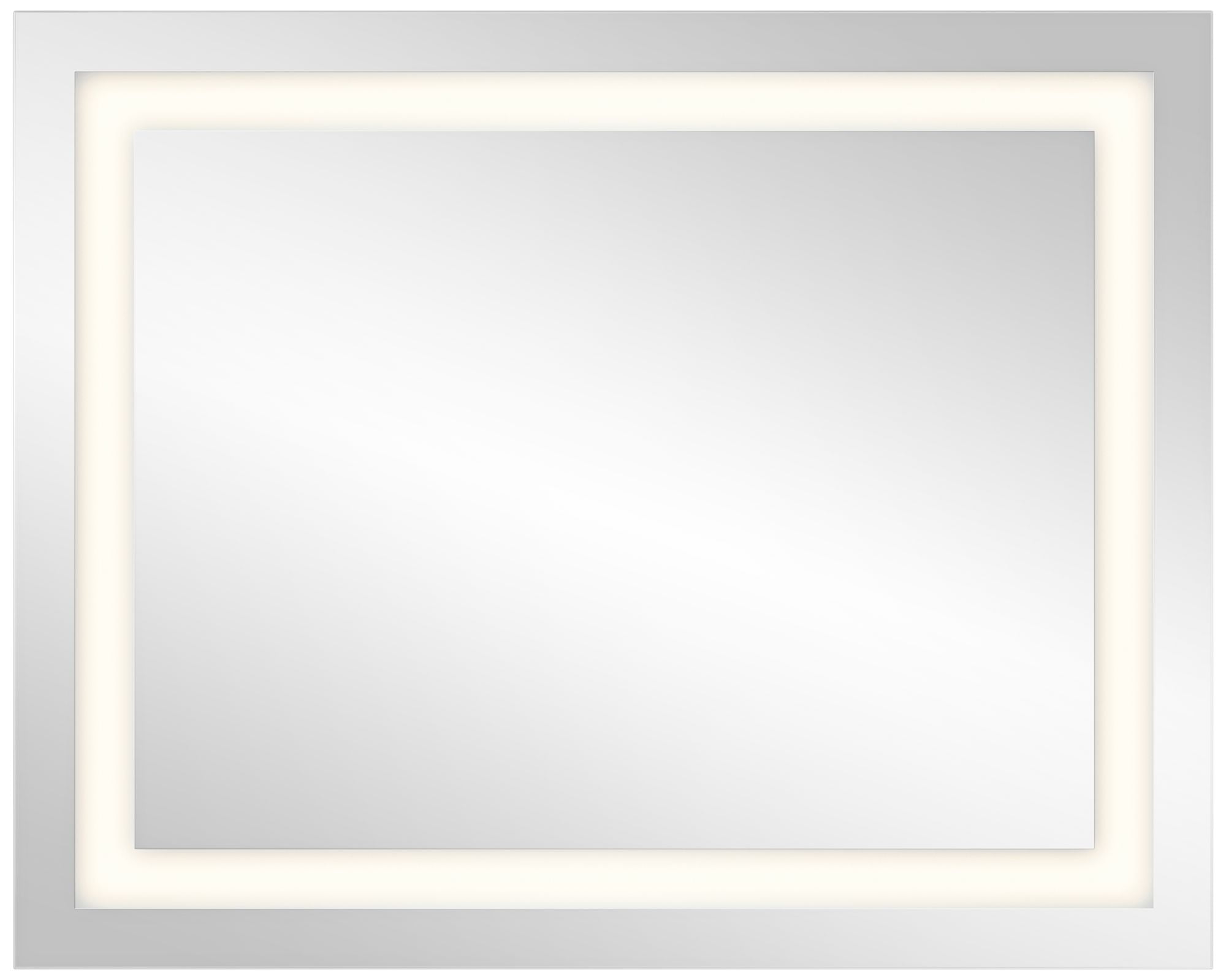 Rectangular Silver LED Mirror with Frosted Edge