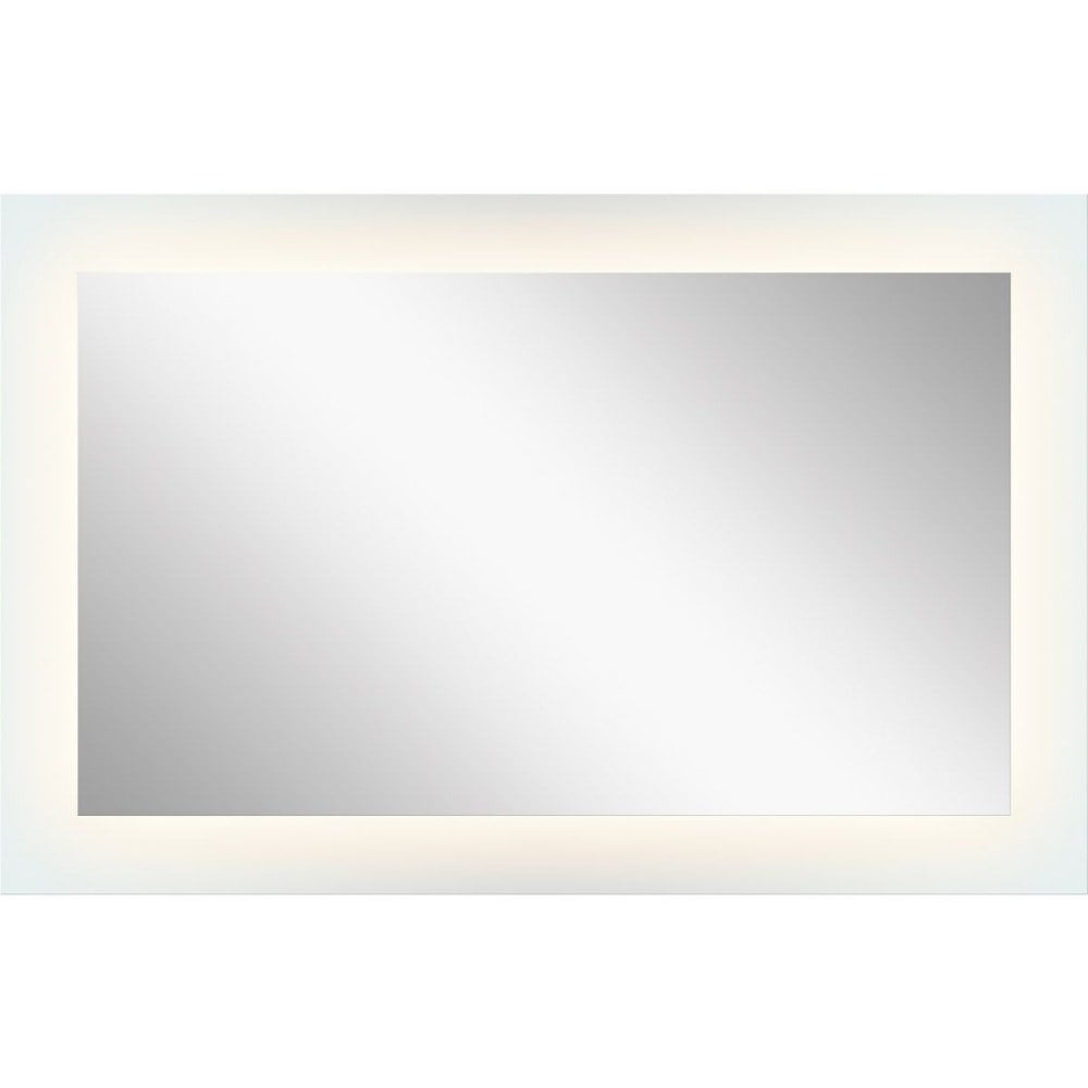 Elegant Dual-Tone LED Bathroom Mirror with Frosted Edge, 42x27"