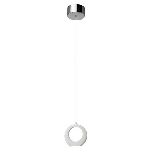 Elan Lighting - Zuy - 6 Inch 21W 3 LED Mini Pendant-Chrome/White Finish - Elan
