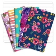 Elan Lined Notebook, 5 x 8 Notepads w/ Lined Pages, Patterns, 5 Pack