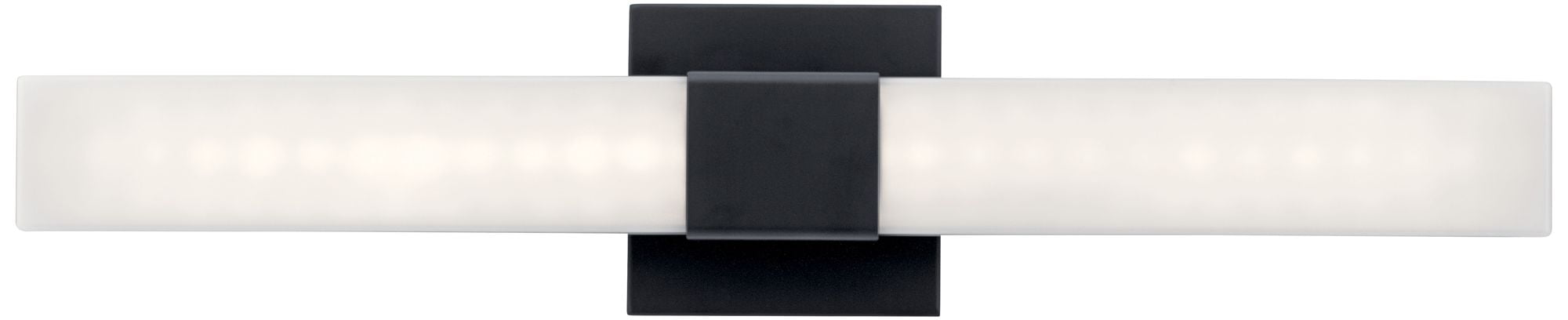 Neltev Matte Black 24" LED Bath Vanity Light with White Shade