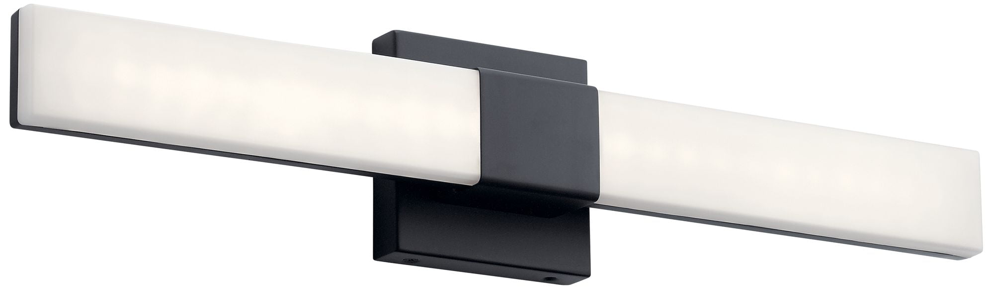 Neltev Matte Black 24" LED Bath Vanity Light with White Shade