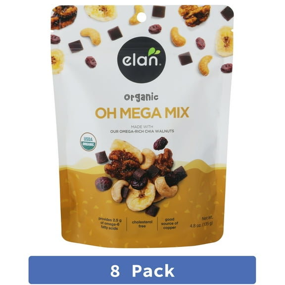 Elan Oh Mega Organic Trail Mix 4.8 oz (Pack Of 8)