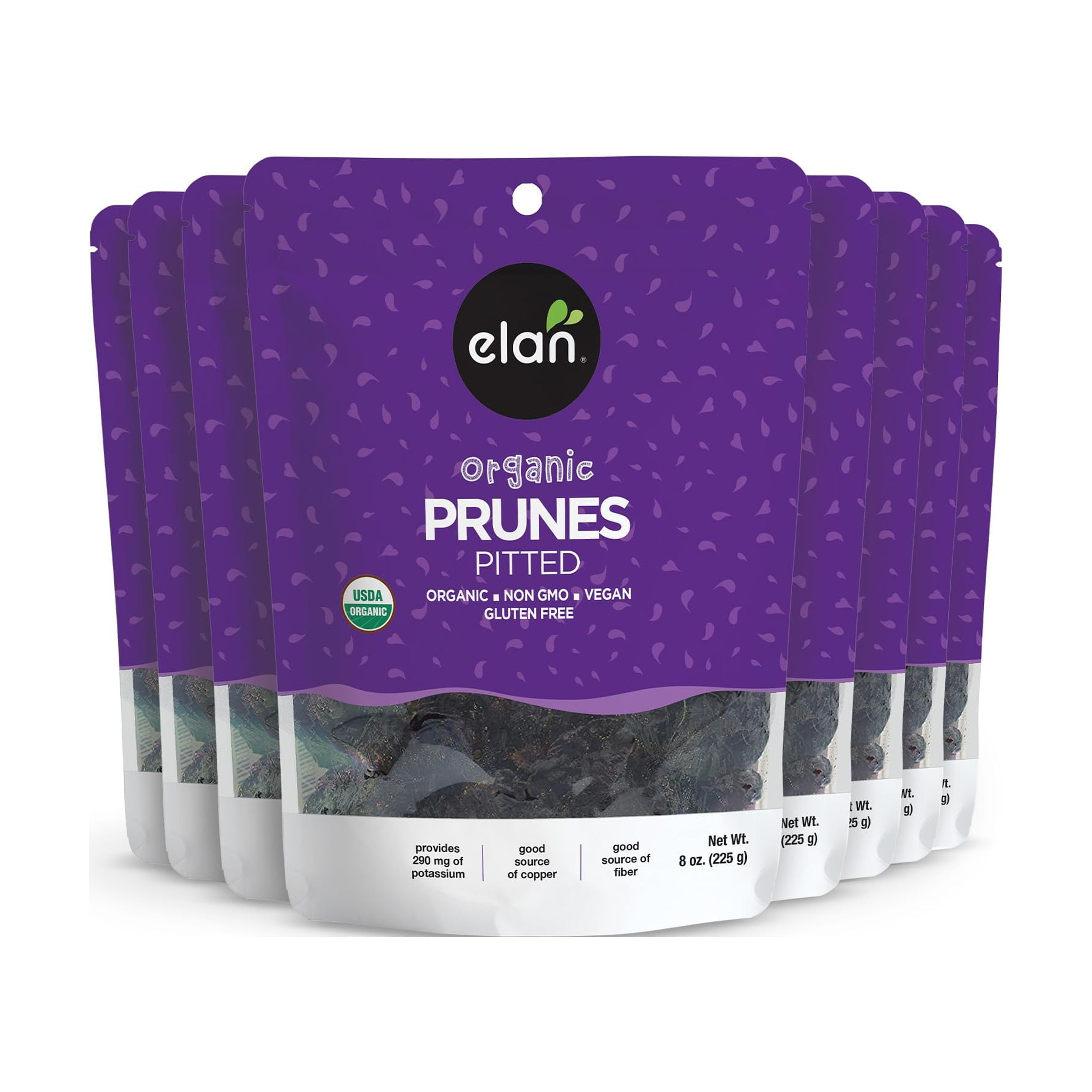 Elan Organic Pitted Prunes, MMF7 Natural Dried Fruit, No Sugar Added