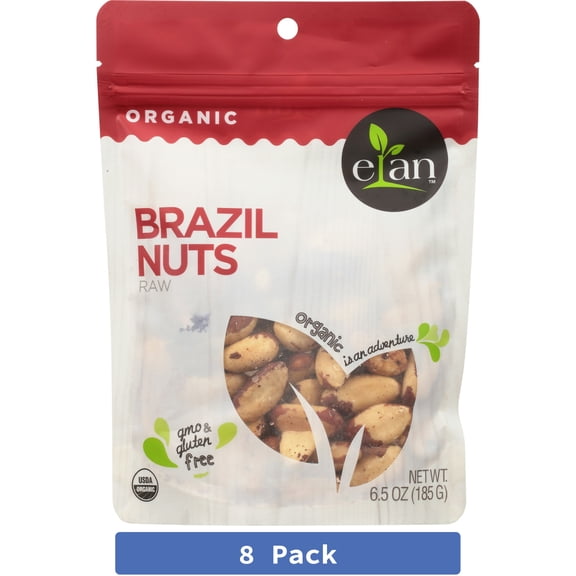 Elan Organic Raw Brazil Nuts 6.5 oz (Pack Of 8)