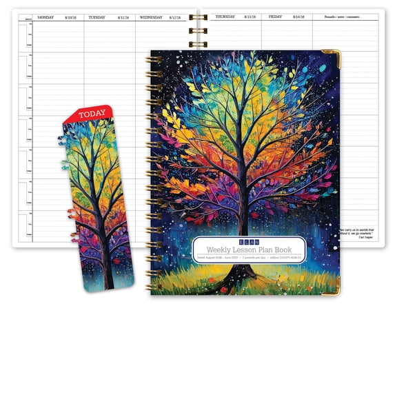 Elan Publishing Company AY 2026-2027 Teacher 7 Period Lesson Plan - 8.5" X 11" (Black Tree Seasons)