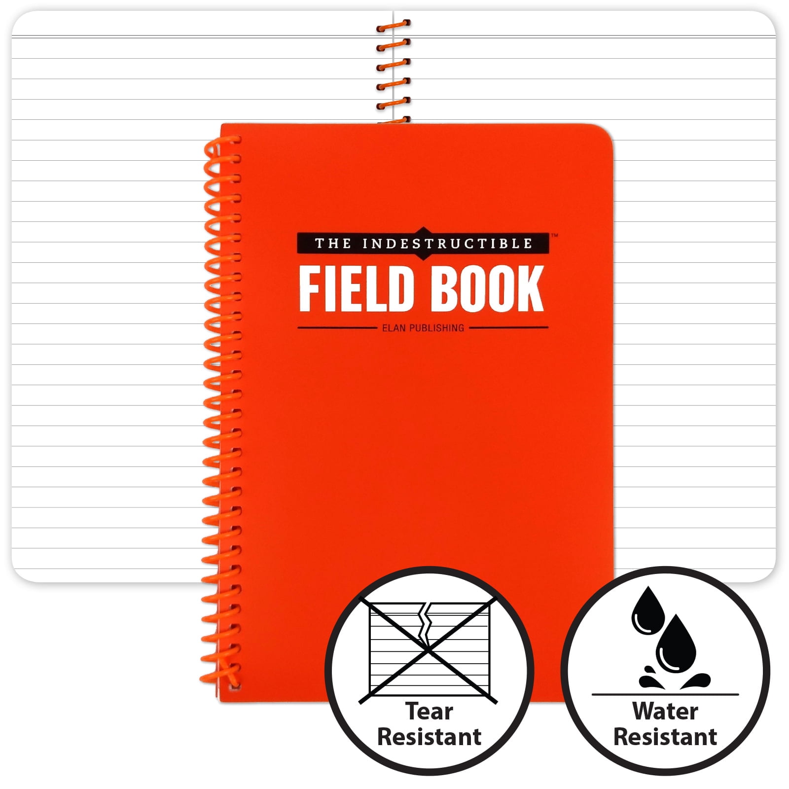 Elan Publishing Company Elan Publishing Company the Indestructible 4.87 by 7.25 in Field Notebook, Orange - ELAN-FN-005A