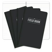 Elan Publishing Company Field Notebook / Journal - 5"x8" - Black - Lined Memo Book - Pack of 4 - ELAN-58-003B
