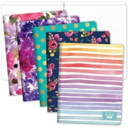 Elan Publishing Company Field Notebook / Journal - 8"x10" - Assorted Patterns - Lined  - Pack of 5 - ELAN-810-003J