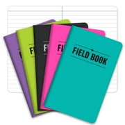 Elan Publishing Company Field Notebook  / Pocket Journal - 3.5"x5.5" - Assorted Colors - Lined Memo Book - Pack of 5 - ELAN-FN-003H