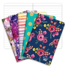 Elan Publishing Company Field Notebook  / Pocket Journal - 3.5"x5.5" - Assorted Patterns - Lined Memo Book - Pack of 5 - ELAN-FN-003J