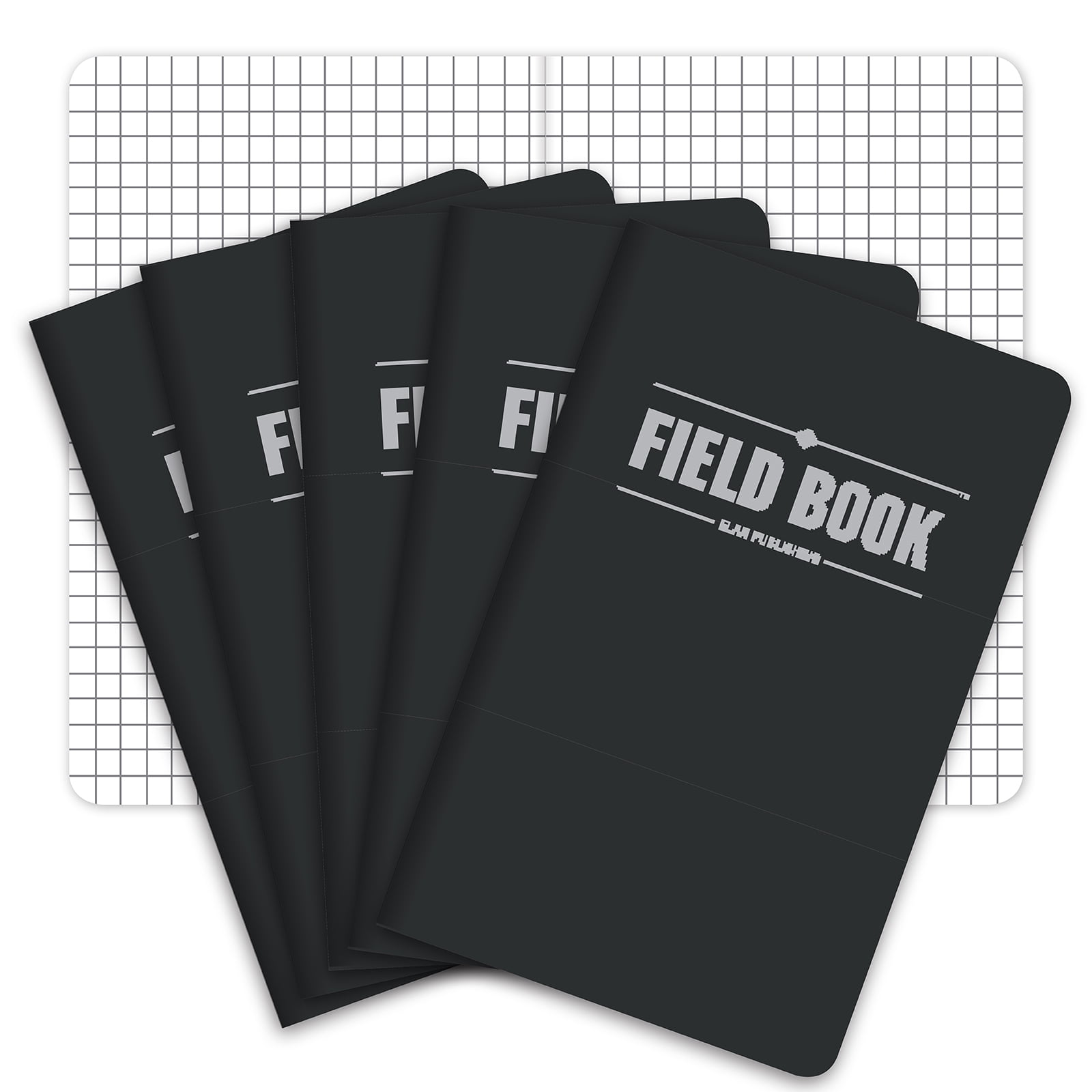 Elan Publishing Field Notebook 5-Pack - 3.5x5.5 Inch Pocket Journals, Graph Paper | Memo Books