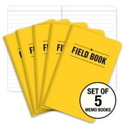 Elan Publishing Company Field Notebook  / Pocket Journal - 3.5"x5.5" - Yellow - Lined Memo Book - Pack of 5 - ELAN-FN-003D