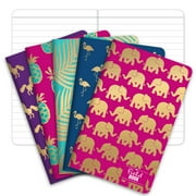Elan Publishing Company Field Notebook  / Pocket Journal - Gold Foil Patterns - Lined Memo Book (3.5"x5.5")  - Pack of 5 - ELAN-FN-003K