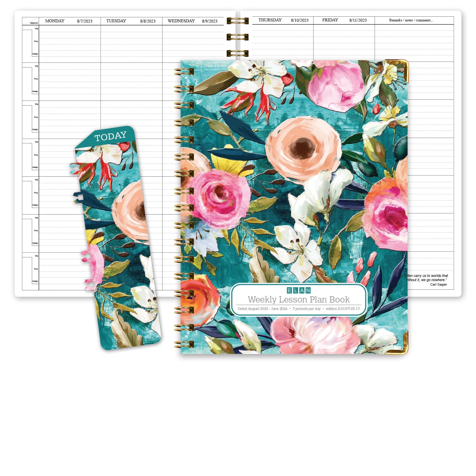 Elan Publishing Company Hardcover 7 Period Dated Teacher Lesson Plan