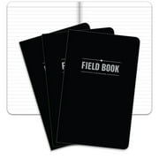 Elan Publishing Company The Indestructible, Waterproof, Tearproof, Weatherproof Field Notebook - 5"x8" - Black - Lined Memo Book - Pack of 3 - Elan-58-004B