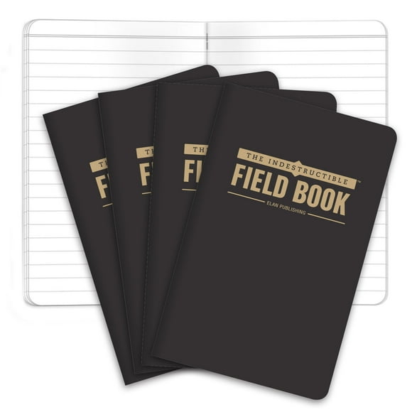 Elan Publishing Indestructible Field Notebook,Dot-Graph, 3.5x5.5in, Black,48 Pages, 4 Count, 4 Pack
