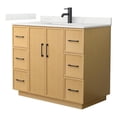 thumbnail image 1 of Elan TK 42" Light Oak Single Vanity Giotto Quartz Top (1-Hole) & Black Trim, 1 of 5