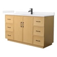 thumbnail image 1 of Elan TK 60" Light Oak Single Vanity & White Cultured Marble Top & Black Trim, 1 of 5