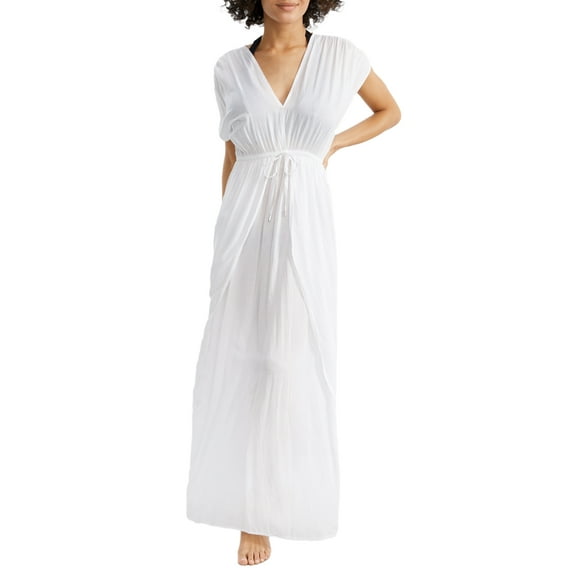 Elan WHITE Maxi Swim Dress Cover-Up, US Medium