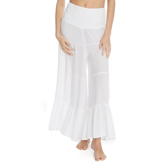 Elan Womens Ruffle Cover-Up Pants Style-RG2271 Swimsuit