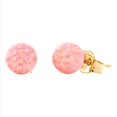 thumbnail image 1 of Elana: 6mm Pink Angel Skin Synthetic Opal Ball Stud Post Earrings 14-20 Gold Filled, 1 of 3