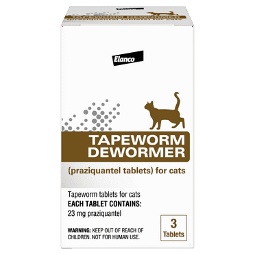 Elanco Tapeworm Removal Dewormer for Cats, 3 Tablets Praziquantel