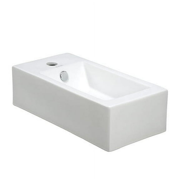 Elanti Ceramic 20'' Wall Mount Bathroom Sink with Overflow