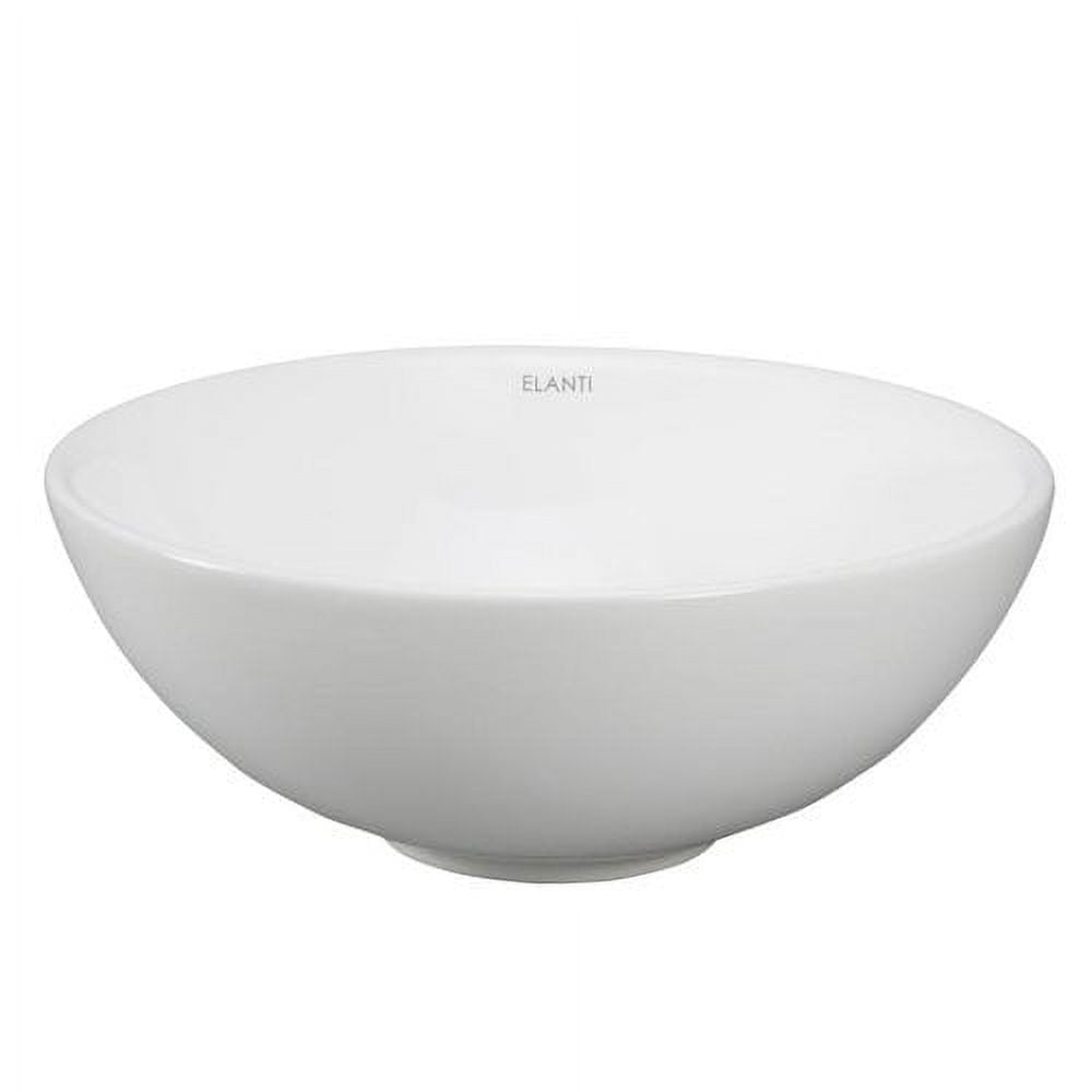 Elanti 15.5'' White Ceramic Round Vessel Sink