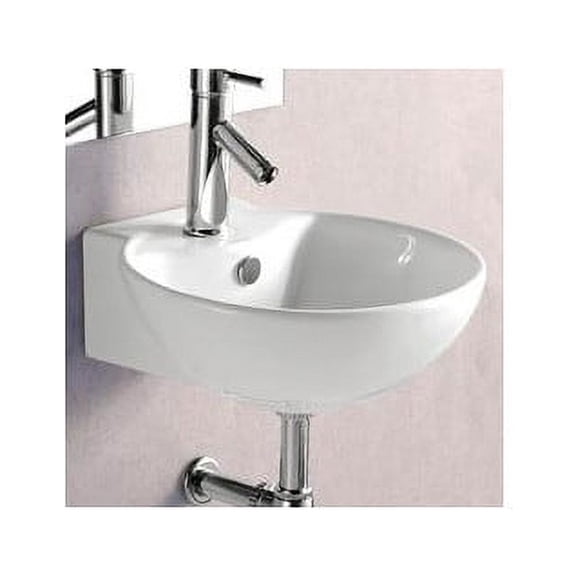 Elanti Porcelain Ceramic 17'' Wall Mount Bathroom Sink with Overflow