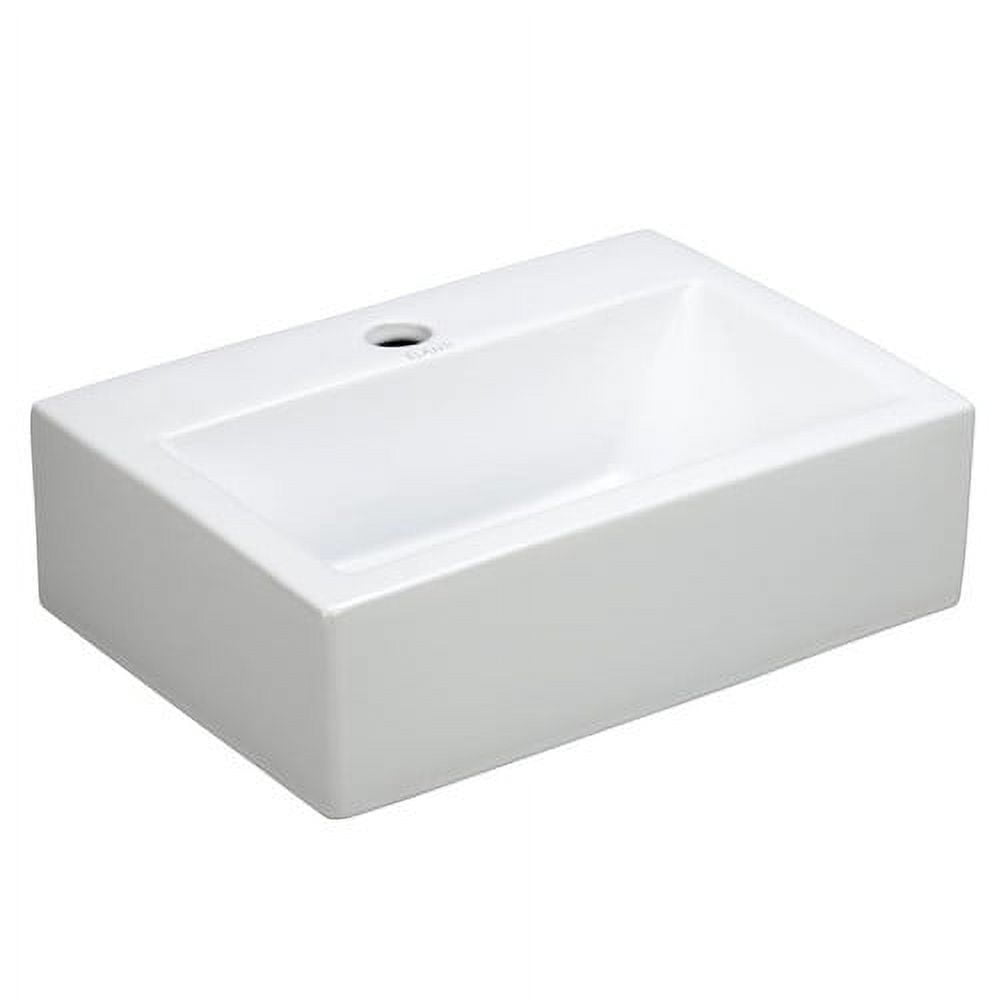 Elanti 17'' White Ceramic Wall-Mount Rectangular Sink