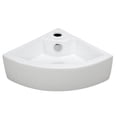 thumbnail image 1 of Elite Sinks EC9808 Porcelain Wall-Mounted Corner Sink, White, 1 of 4