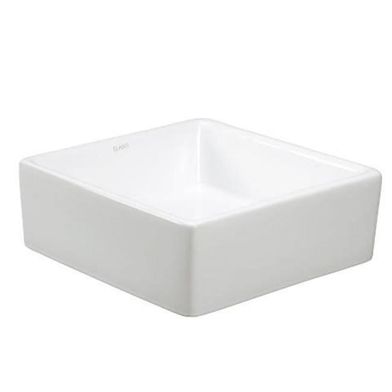 Elanti Porcelain Square Rounded Corner Vessel Sink