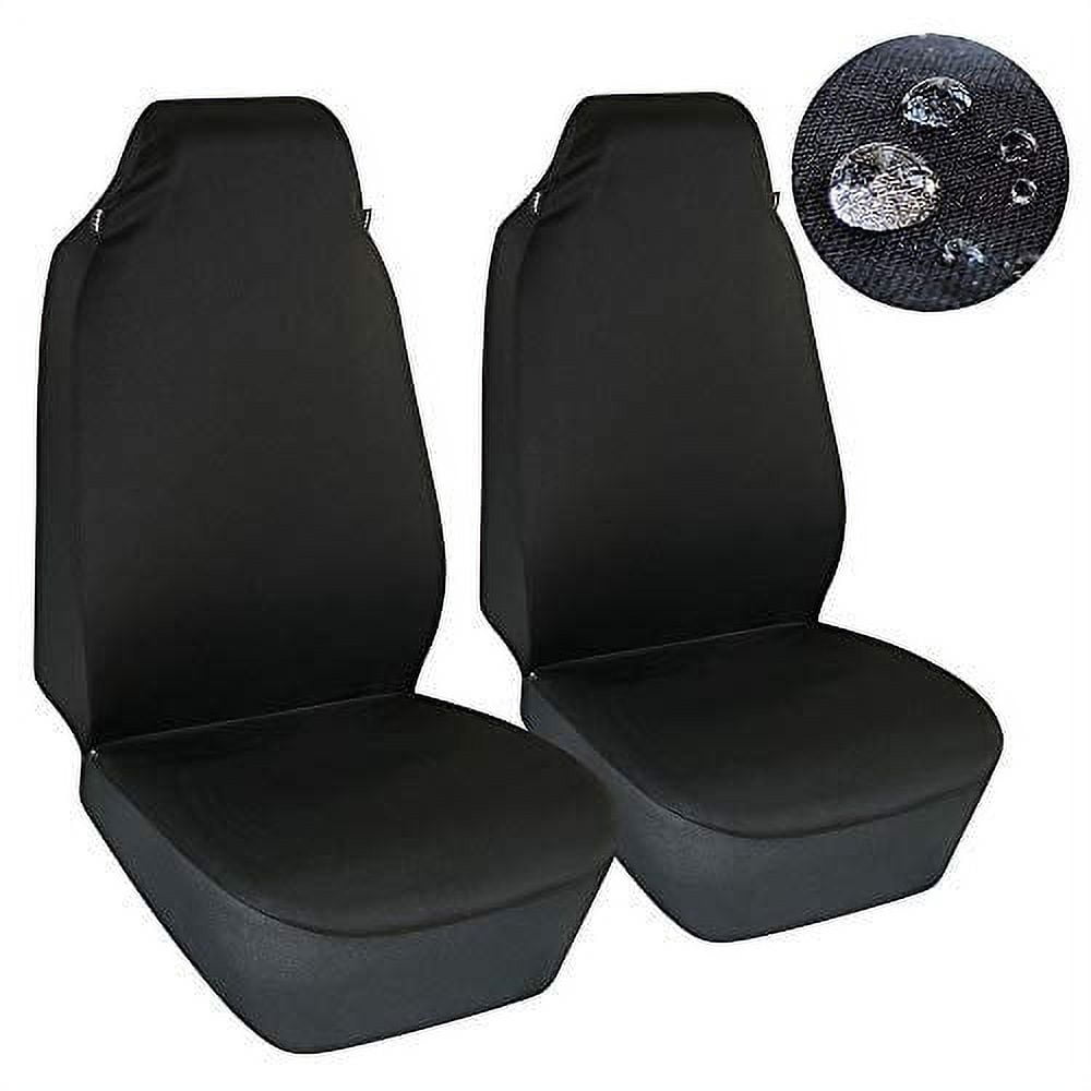 Elantrip Pcs Waterproof Bucket Seat Covers Universal Fit Front Seat  Protector Airbag Compatible for Cars,Black